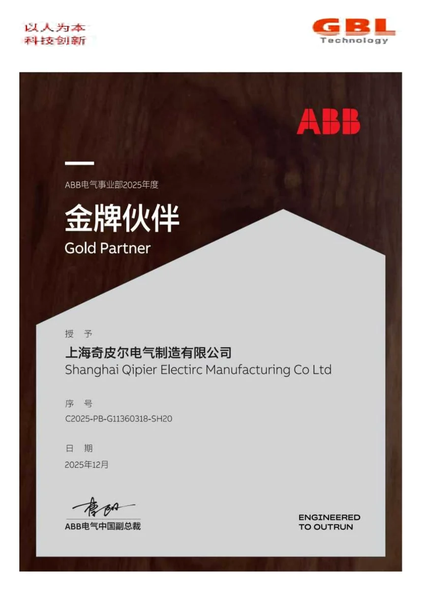 ABB 电气事业部 2025 年度金牌伙伴