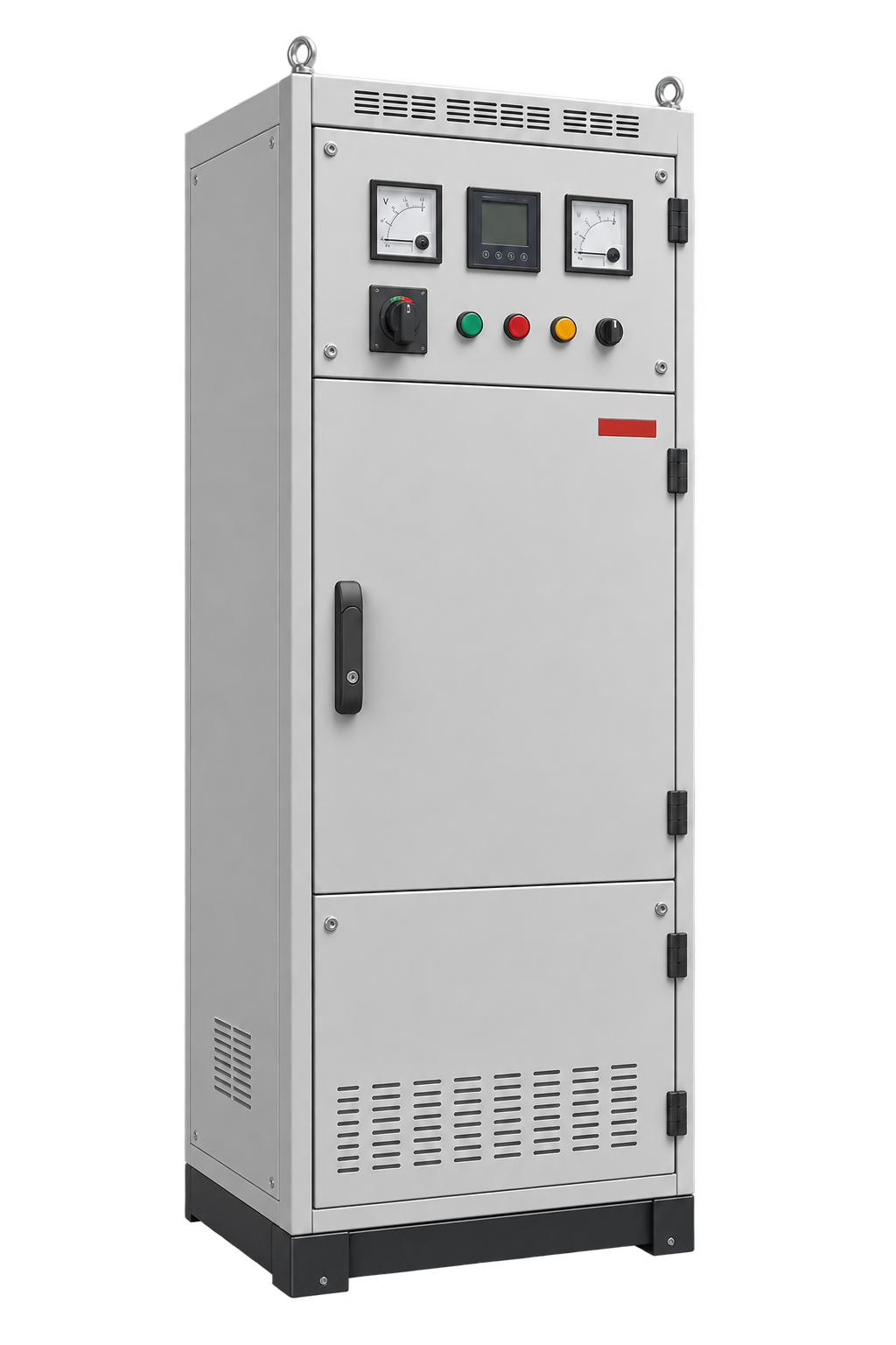 White industrial electrical cabinet brand visual